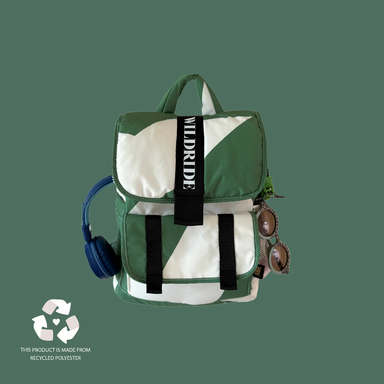 Wildride Recycled Kids Backpack Green Graphic – wildridecouk Wildride Recycled Kids Backpack Green Graphic – wildridecouk
